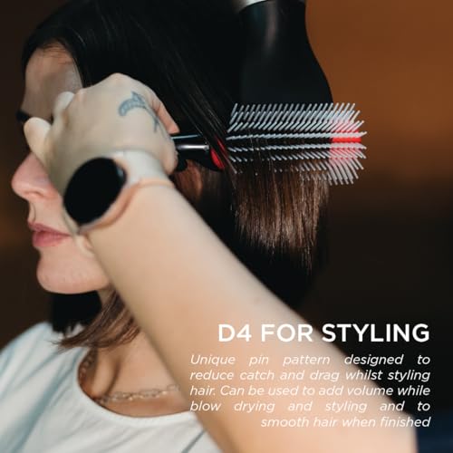 Denman Original Curl Definer & Styler 9 Row Hairbrush for Detangling, Separating, and Defining Longer Curls, Curly Hairbrush - Black