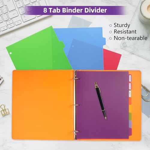 3 Sets Colorful Binder Dividers with Tabs,Plastic Index with 5 Tabs,for 3 Ring Binder