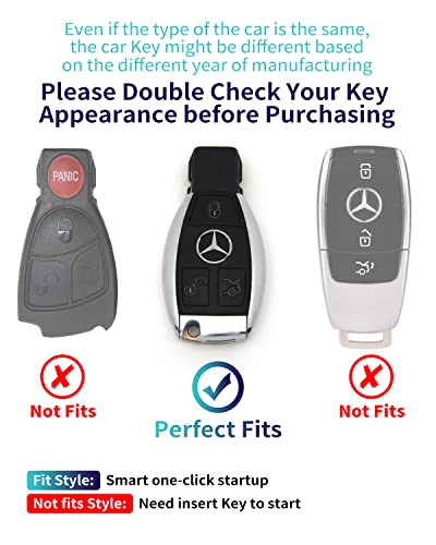 Creativity Suitable for Mercedes Benz key cover. Beautiful TPU Key Case Compatible with CLS CLK AMG ML C CL E S SL SLK G GLC GLE GLS M R Smart Remote Key (Pink Combination)