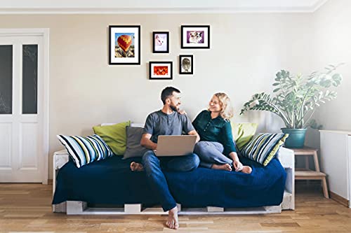 RR ROUND RICH DESIGN 11x14 inch Picture Frames Made of Solid Wood and HD Glass Display Photos 8x10 with Mat or 11x14 Without Mat 3PK Brown