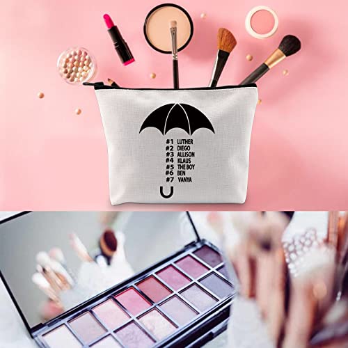 WCGXKO TV Show Inspired Number Five Number Four Academy Inspired Zipper Pouch Makeup Bag for Fans (THE UMBRELLA)