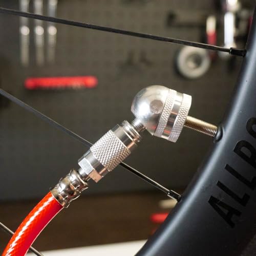 Prestaflator Bike Tire Inflator, Presta & Schrader Valve Air Compressor Tool – Works with Tubeless & Standard Tires – Bike & Car Air Compressor Tire Inflator for MTB & Road Bikes