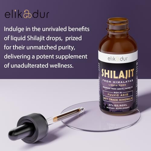 Shilajit Resin Organic Liquid Supplement, Shilajit Himalayan Organic, Shilajit Resin Drop, Shilajit Drop Contain 85 Trace Minerals, Alternative to Resin & Capsules, 60 ml