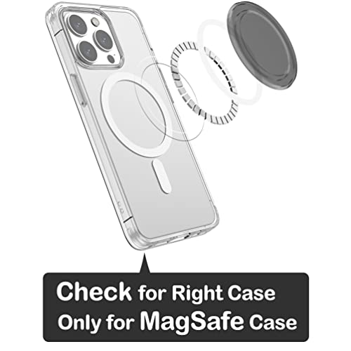metisinno Magnetic Base Compatible with PopSocket Phone Grips and iPhone MagSafe Cases, Black Translucent