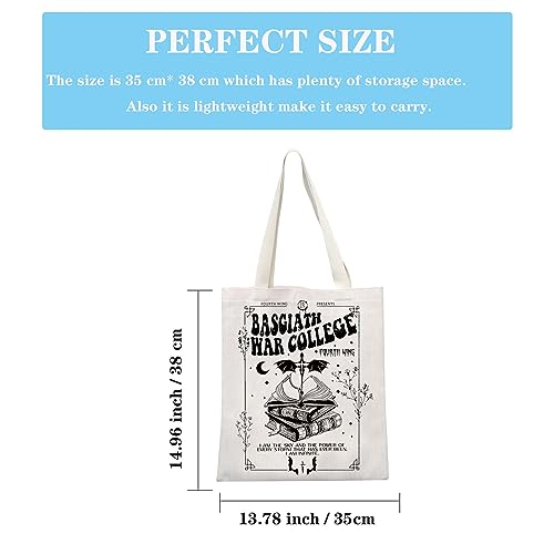 GJTIM Romantasy Dark Academia Dragons YA Fantasy book Inspired Gift Bookish Merch Dragon Rider Basgiath War College Tote Bag (War College Tote)