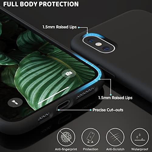 OuXul Case for iPhone X/iPhone Xs case Liquid Silicone Gel Rubber Phone Case,iPhone X/iPhone Xs 5.8 Inch Full Body Slim Soft Microfiber Lining Protective Case (Tea Green)