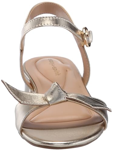 Easy Spirit Women's Ginova Heeled Sandal, Gold Leather, 8.5