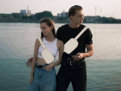 GDFYMI Crossbody Fanny Pack, Belt Bag for Women Men Waist Pack with Adjustable Strap 2 Zipper Pockets for Running Hiking Traveling Gym - Black