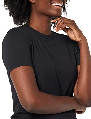 Amazon Essentials Women's Perfect Short-Sleeve T-Shirt (Available in Plus Size) (Previously Amazon Aware), Black, X-Small