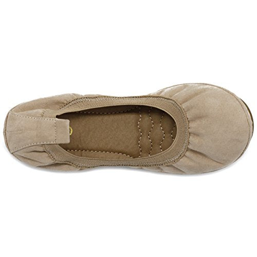 Ollio Women's Shoes Faux Suede Slip On Comfort Elasticated Ballet Flats BN16 (6.5 B(M) US, Yellow)
