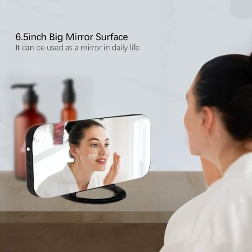 Miowachi Digital Alarm Clock,Large Mirrored LED Clock,Snooze,Dim Night Light 2 USB Charger Ports Desk Alarm Clocks for Bedroom Decor (Black)