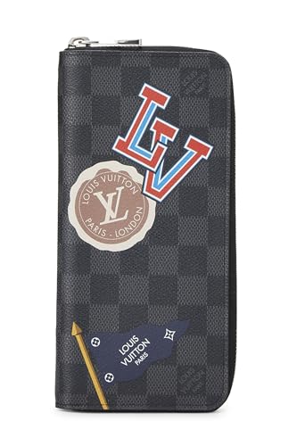 Louis Vuitton, Pre-Loved Monogram Eclipse World Tour Zippy Vertical Wallet, Black