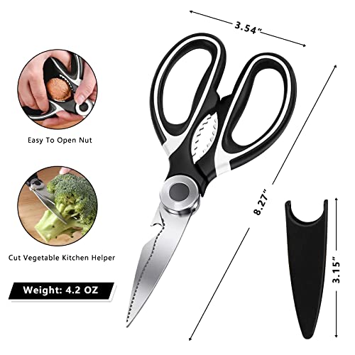 Kitchen Shears, Kitory Premium Heavy Duty Shears Ultra Sharp Stainless Steel Multi-function Kitchen Scissors for Chicken/Poultry/Fish/Meat/Vegetables/Herbs/BBQ