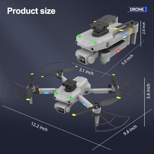 Bingchat New Upgraded Brushless Motor Safe Drone for Kids with Camera, Drone for Adults with Obstacle Avoidance, 45 Minutes 3 Batteries, Protective Frames, Cool Flash Lights , 3D Flips, Stable Hover,