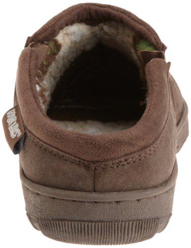 MUK LUKS mens Printed Berber Clog Slipper, Chocolate, XX-Large US