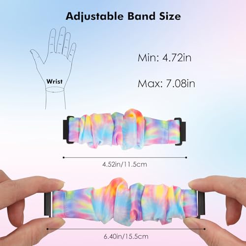 MoKo Scrunchie Band Compatible with Gizmo Watch 3 2 1/Gabb Watch 3 2 1/SyncUP Kids Watch, Cute Elastic Replacement Wristband Strap Stretchy Bands for Kids, Starry Purple