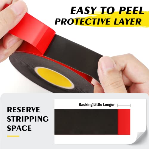 EMITEVER Double Sided Adhesive Tape Heavy Duty, Acrylic Foam Mounting 16.4FT X 1IN, Waterproof & Strong Double Stick, Strip Tape for Home Office Decor