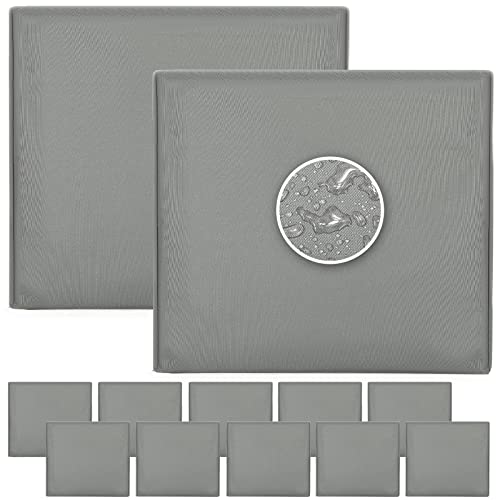 Amyhill 12 Pack Outdoor Patio Cushion Covers Waterproof Chair Cushion Covers Couch Cushion Covers Replacement with Zipper Furniture Cushion Slipcovers for Sofa Indoor, 22 x 24 Inch(Dark Gray)
