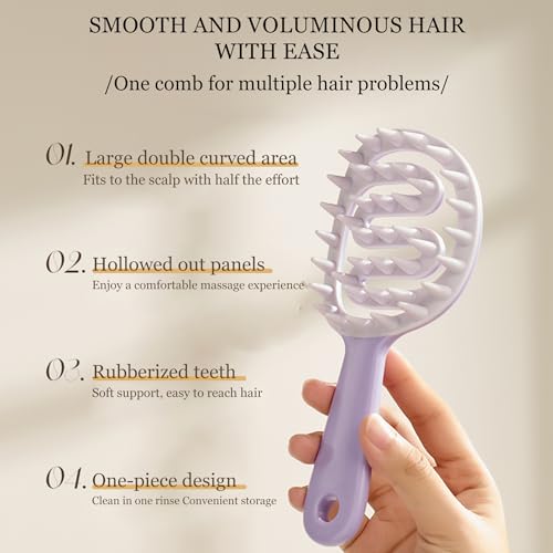 Veki Soft Silicone Scalp Massager, Shampoo Brush, Hair Brush for Wet and Dry Hair, Head Massager for Hair Care and Head Relaxation (Handleless-Pink)