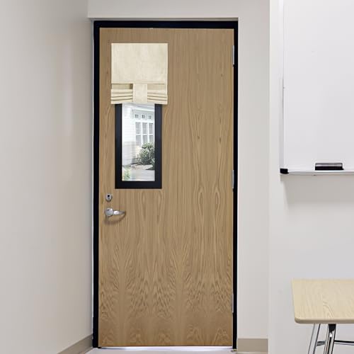 RYB HOME French Door Blinds 80 inch Length, Room Darkening Energy Smart Window Curtains for Patio French Door Window, W34 x L80 inch, Beige, 1 Panel