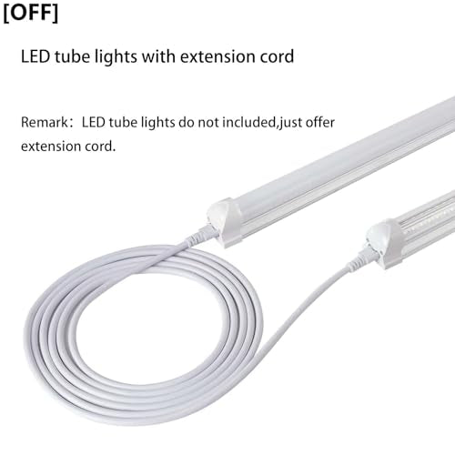 GOCuces T5 T8 Extension Cords,10ft Lamp Connecting Wires,3-Prong Power Cables,Female to Female End Connectors for LED Tube,Under Cabinet,Shop Lights,Pack of 10
