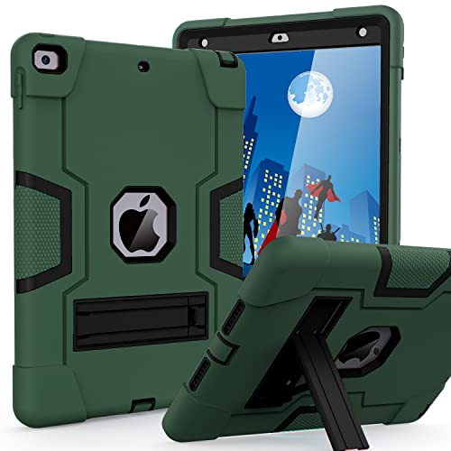 Cantis Case for ipad 9th Generation/ 8th Generation/ 7th Generation, Slim Heavy Duty Shockproof Rugged Protective Case with Built-in Stand for iPad 10.2 inch 2021/2020/2019, Pink+Pink