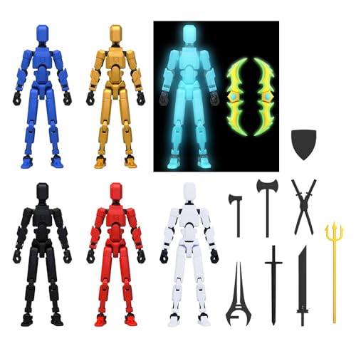 MerryXD Titan 13 Action Figure,Assembly Completed Dummy 13 Action Figure Lucky 13 Action Figure T13 Action Figure 3D Printed Multi-Jointed Movable, Nova 13 Action Figure Toy Orange