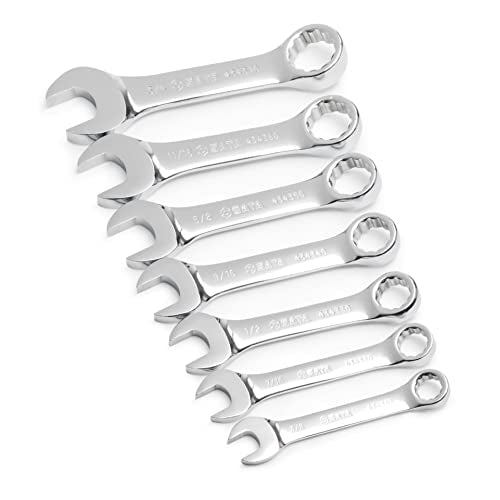 SATA 7 Piece 12 Point Stubby Wrench Set | SAE sizes 3/8" to 3/4" | Off Corner Loading | ST08417G