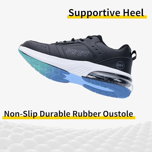 MAYKX Mens Air Training Shoes Casual Running Walking Athletic Fashion Workout Sneaker for Jogging Gym Sports WhiteBlue Size 7