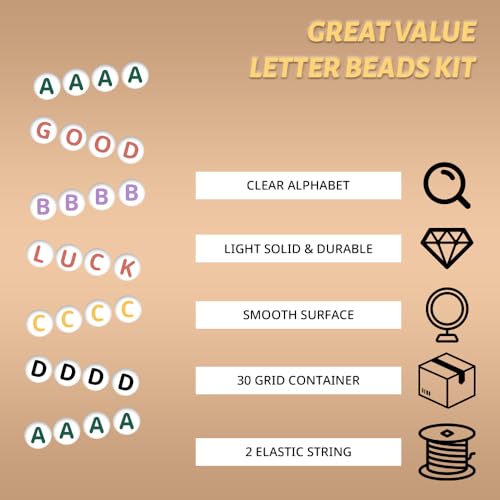 1800+ Letter Beads Set for DIY Friendship Bracelets, Alphabet Beads Kit with Crystal String, Pearls, Seed Beads & Charms, Perfect for Jewelry Making, Crafts, Necklaces & Bracelets