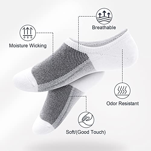 SIXDAYSOX 8 Pairs No Show Mens Socks Invisible Ondo Low Cut Socks Thin Non-Slip Cotton Socks Casual Loafer Socks Size 5-8