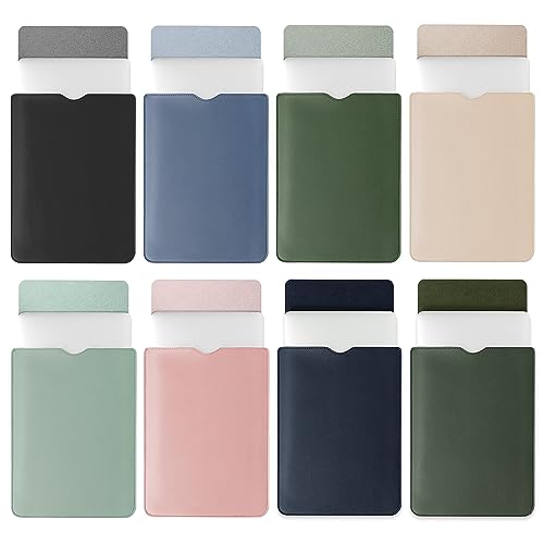 Minimalist Style PU Leather Laptop Sleeve for 2023 MacBook Air 15 inch A2941 M2 Chip, Inner Soft Fluff Thickened Padded Portable Travelling Notebook Bag Case (Beige)
