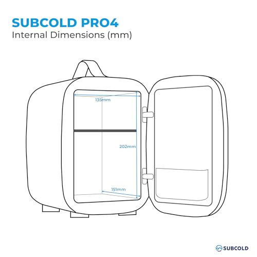 Subcold Pro4 Luxury Mini Fridge Cooler 4 Litre / 6 Cans AC & Exclusive USB ECO Power Option | Portable Small Refrigerator For The Office, Bedroom, Car, Travel, Skincare & Cosmetic (White)