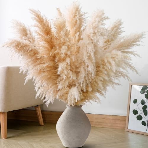 200PCS Dried Flower Bouquet – Pampas Grass, Floral Decor for Home, Wedding, and Boho Style | Perfect for Vases, Fall, Spring, Summer, and Winter Arrangements