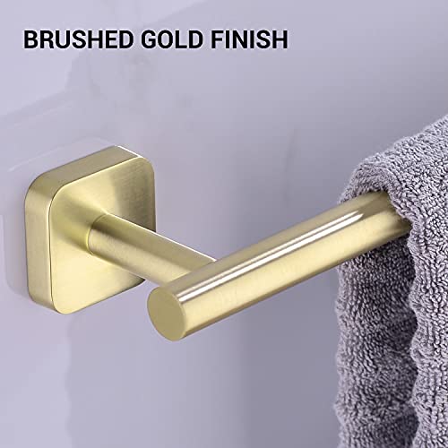 9 Inches Towel Bar for Bathroom Hanky Holder Bath Towel Rail Wall Mounted Kitchen Dish Clothes Hanger SUS304 Stainless Steel, Brushed Gold