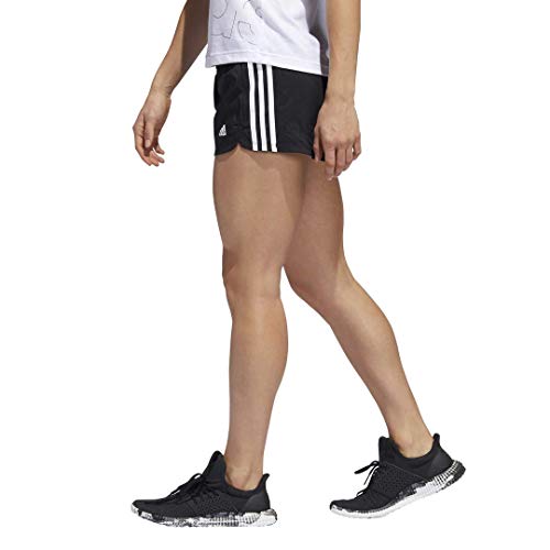 adidas Women's Plus Size Pacer 3-Stripes Woven Shorts, Grey/Black, 4X