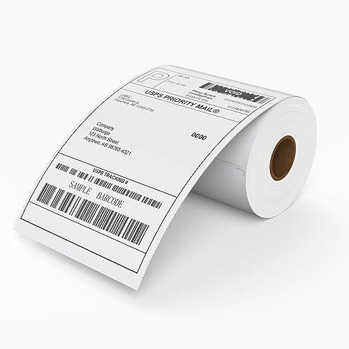 4"x6" (1 Roll) BESTIKER Direct Thermal Shipping Labels Compatible with DYMO Label Writer 4XL 1744907, 1755120, Perforated Postage Label Paper for DYMO, Rollo, Zebra, 220 Labels/Roll