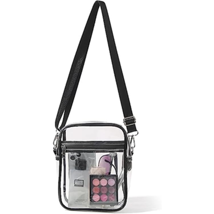 YXQSED Clear Crossbody Messenger Shoulder Bag With Adjustable Strap Concert Stadium Approved Transparent Purse (Extra Large)