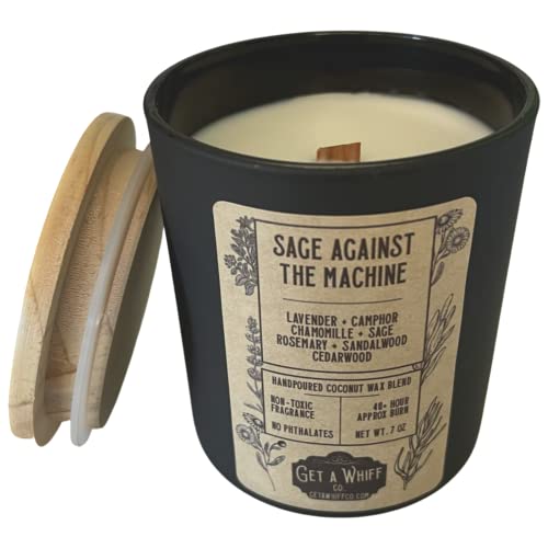 Sage & Lavender Scented Candle | Non Toxic Candle | Wooden Wick Candle | Unique Candle | Jar Candle | Cool Candle