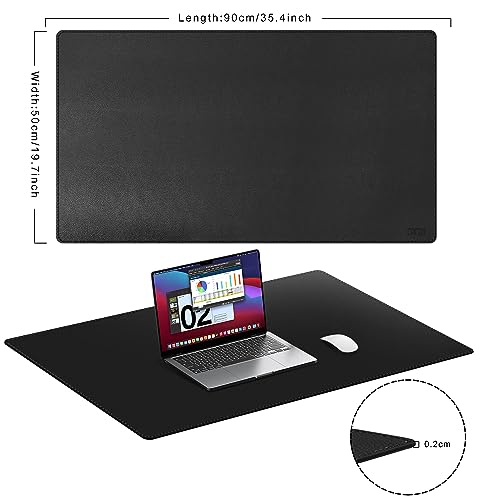 Cacoy PU Leather Office Desk Pad, 74.8x35.4 inch Meeting Table Mat, Large Modern Conference Table Mat, Training Desk Pad, Full Desk Mouse Pad for Office Conference Room and Home - Brown