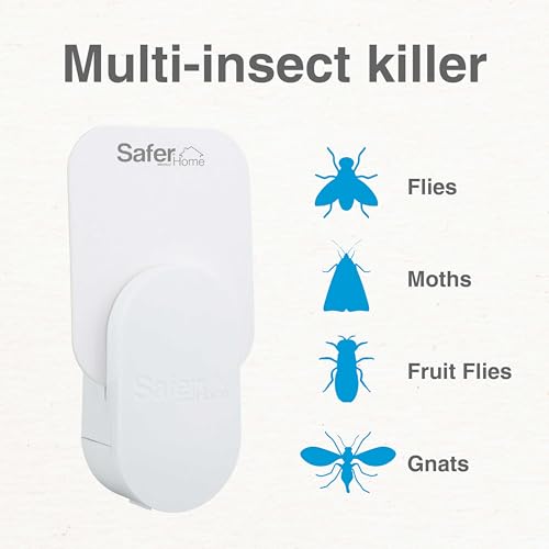 Safer Home SH502 Indoor Plug-In Fly Trap for Flies, Fruit Flies, Moths, Gnats, and Other Flying Insects – 400 Sq Ft of Protection