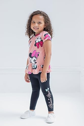 Disney Minnie Mouse Toddler Girls T-Shirt and Leggings Outfit Set Pink/Black 2T