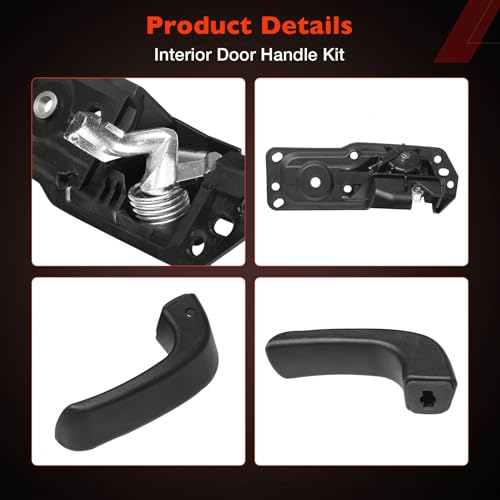 ATRACYPART Interior Door Handle Kit Front Left Drivers Side | for 2007-2014 Chevy Silverado, Tahoe, Suburban, Avalanche, GMC Sierra, Yukon, Yukon XL, Cadillac Escalade | Replaces# 20833606, 80374