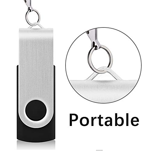 KEXIN 100 Pack 1GB USB Flash Drive Bulk Pack Thumb Drive Bundle USB Drives Jump Drive USB Stick 1 GB Swivel Design Memory Stick Black