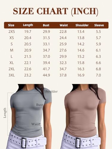 Trendy Queen Womens Basic T-Shirts Scoop Neck Short Sleeve Crop Tops Cute Summer Tops Slim Fit Tees Y2k Clothing 2024 Light Green XS