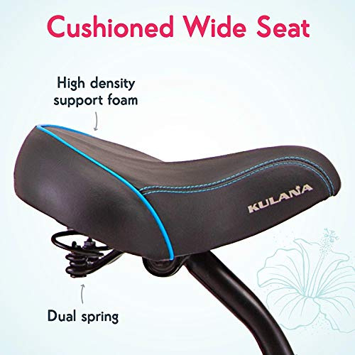 Kulana Lakona Wave Adult Beach Cruiser Bike, 26-Inch Wheels, Single Speed, Blue