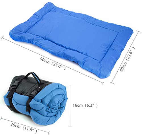 Senzkon Outdoor Dog Bed, 35”x24“ Portable Camping Travel Dog Bed, Soft, Comfortable, Waterproof, Non-Slip, Machine Washable Easy to Clean Pet Mat for Small, Medium and Large Dog and Cat.