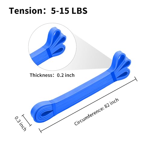 Resistance Bands Set, Pull Up Bands - Workout Bands, Eexercise Bands, Long Resistance Bands for Working Out, Fitness, Training, Physical Therapy for Men Women - Blue