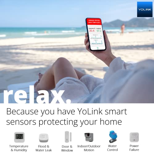 Smart Motion Sensor, YoLink 1/4 Mile World's Longest Range Wireless Motion Detector Compatible with Alexa IFTTT, Movement Detector App Alerts Remote Monitor for Indoor Use, YoLink Hub Included