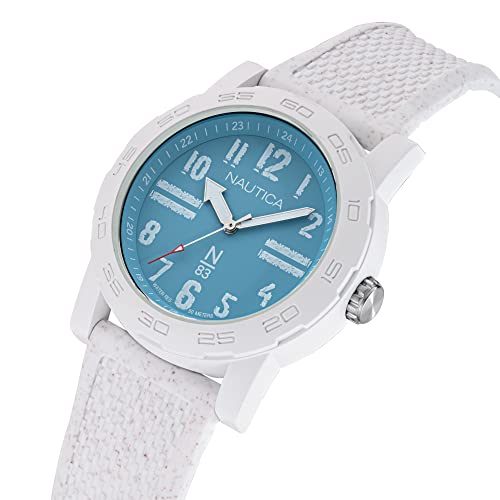 Nautica N83 Men's NAPATS302 Ayia Triada White Wheat PU Fiber Strap Watch